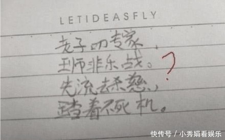 大葱|小学生恶搞藏头诗，含有玄机，暗指老师是蚊子，老师欲哭：叫家长