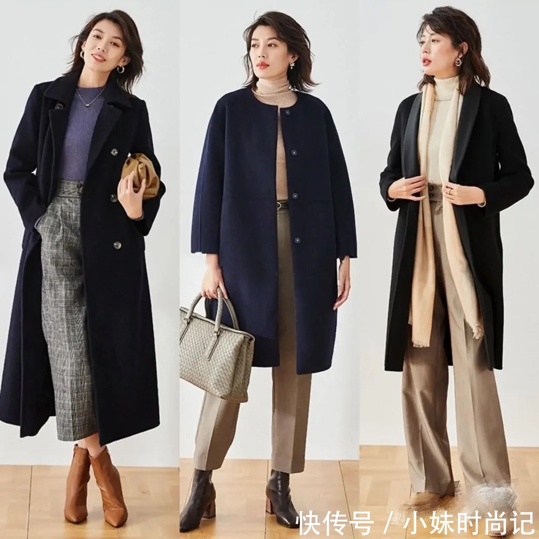 40岁气质女人的大衣搭配方案,简约上档次,告别廉价感