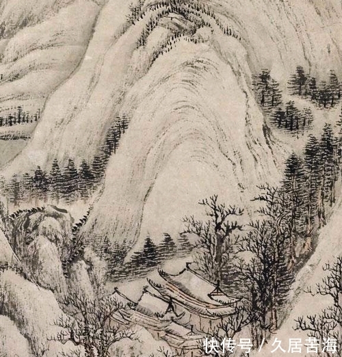 雪邨图&寒林雪景暗藏一点春意,王翚绘《雪邨图》