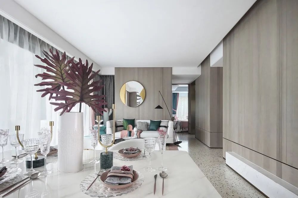 优雅|轻奢风质感+北欧风配色，让94㎡的房子，装出华丽高级的浪漫