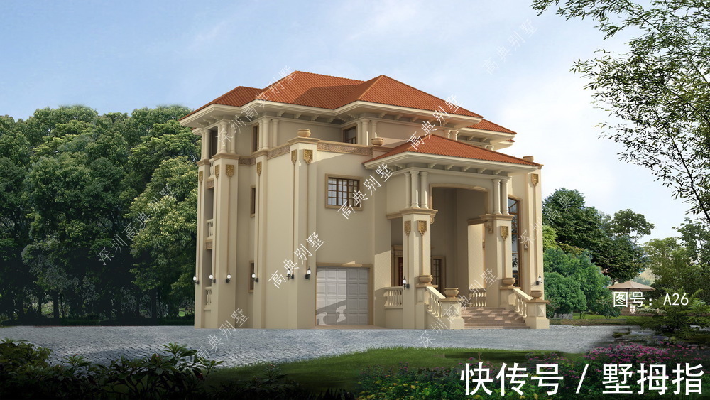 三层|这款欧式三层别墅,大气方正,是大众喜爱的风格。