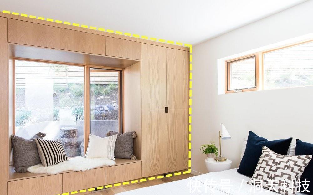 多层架|2021年卧室都流行这么装了,衣柜+飘窗做一体化设计,最少能省5㎡