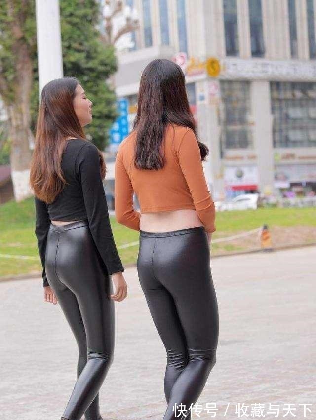 怀旧 棕色露腰长袖搭配黑色怀旧打底裤,显得很温柔,稍微正式!