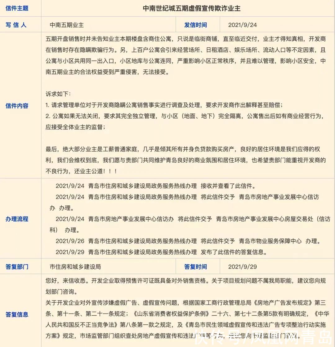 车位|青岛中南世纪城涉嫌虚假宣传遭投诉