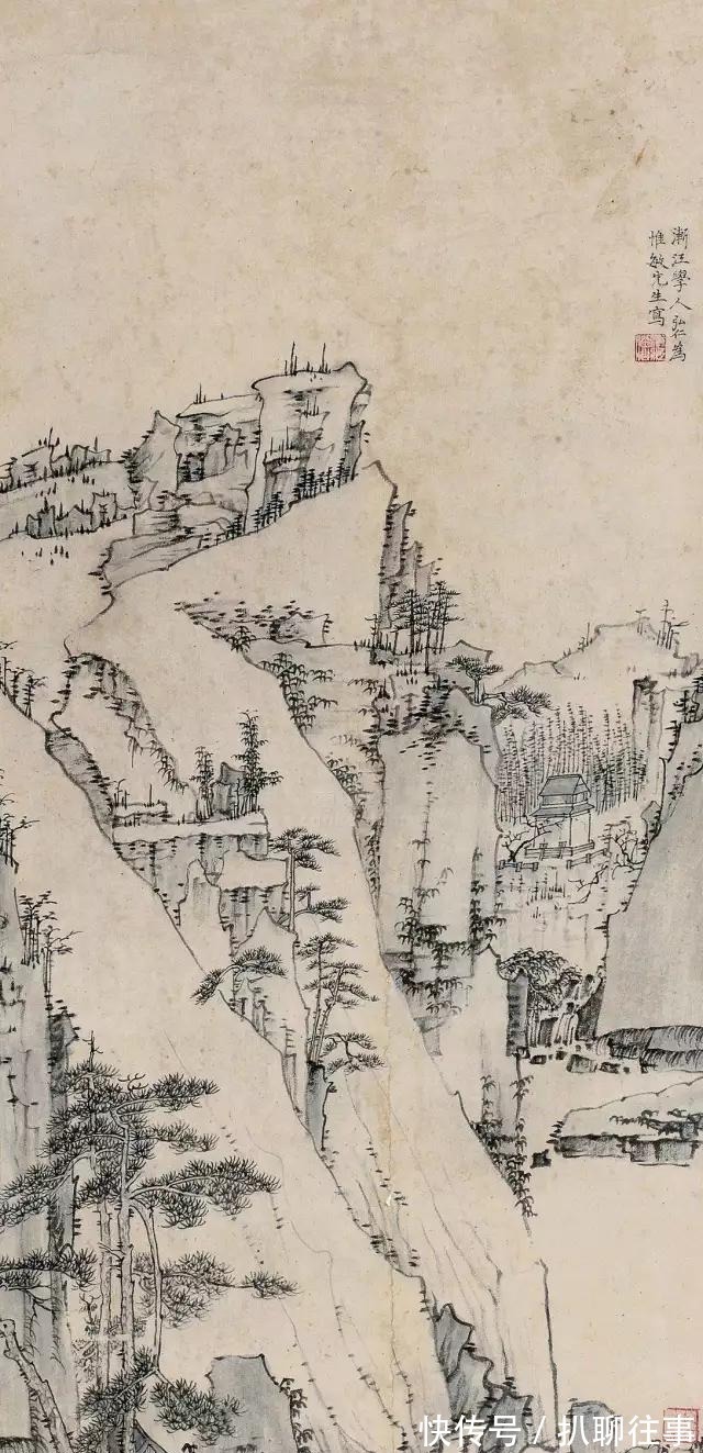 西岩松雪图@清初四大画僧笔下的意境山水,不只是养眼