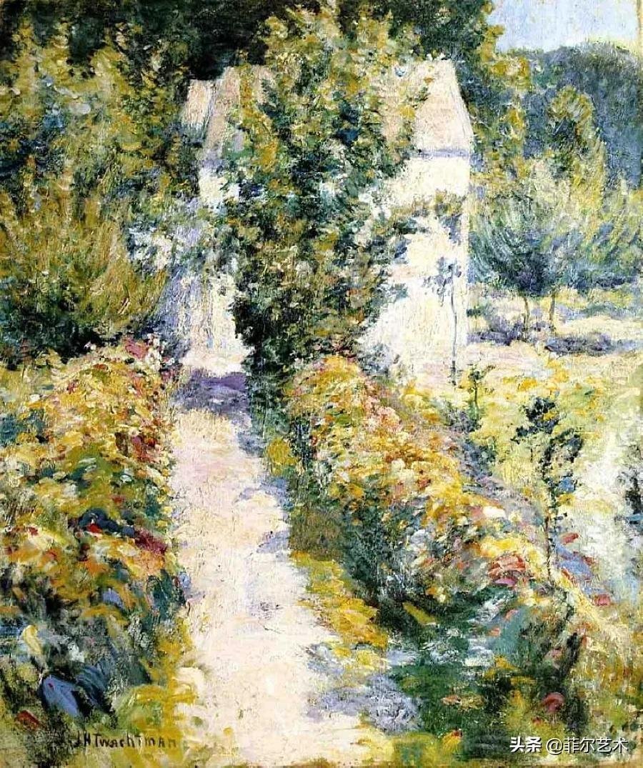 构图#这幅油画作品有着独特精致的构图,以及柔美优雅并带有诗意的风景