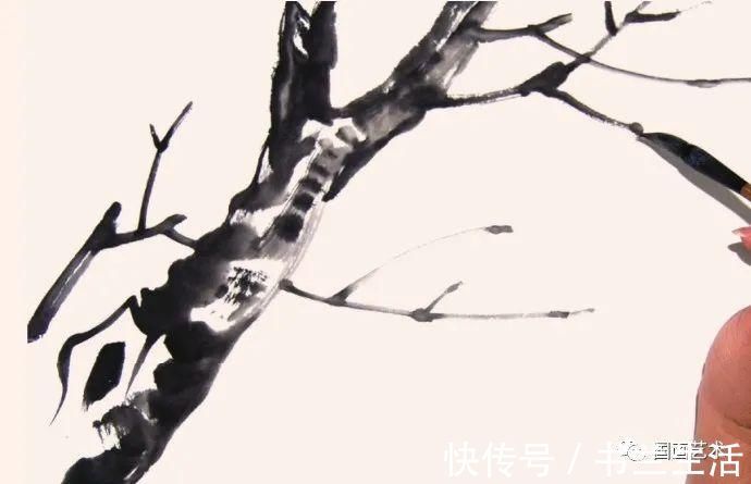 垂枝!图文教程:轻松学画写意木本花卉枝干