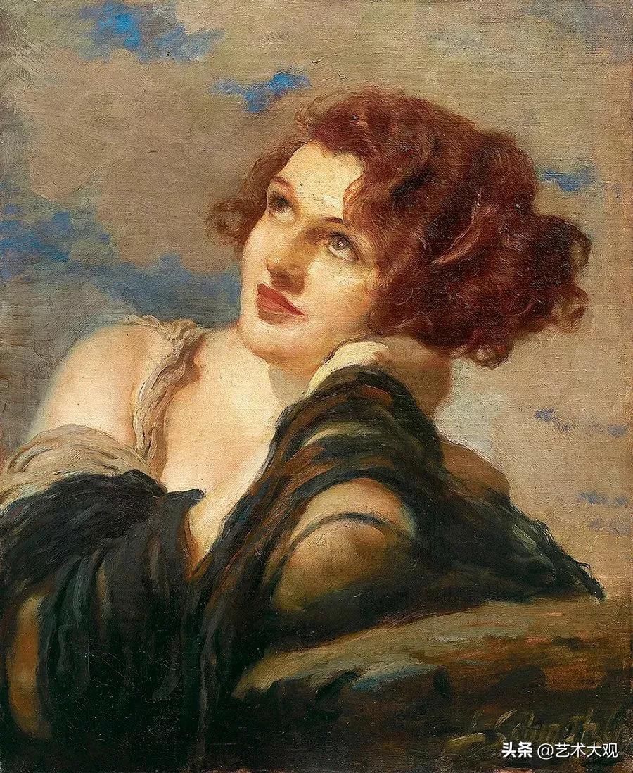 欧洲&风韵迷人的欧洲女郎德国画家利奥波德人物油画欣赏
