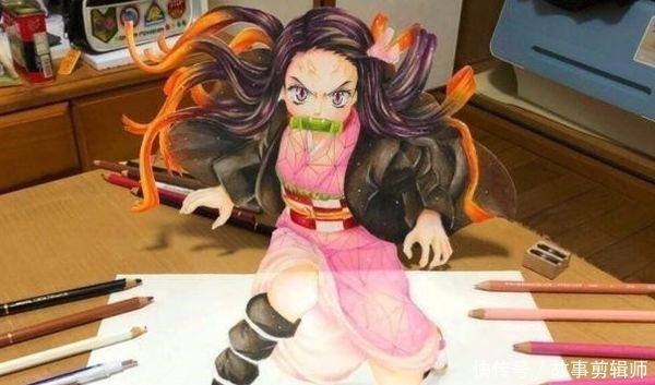 手办|大佬手绘3D祢豆子,立体效果好像手办,却被网友一句话“拆穿”