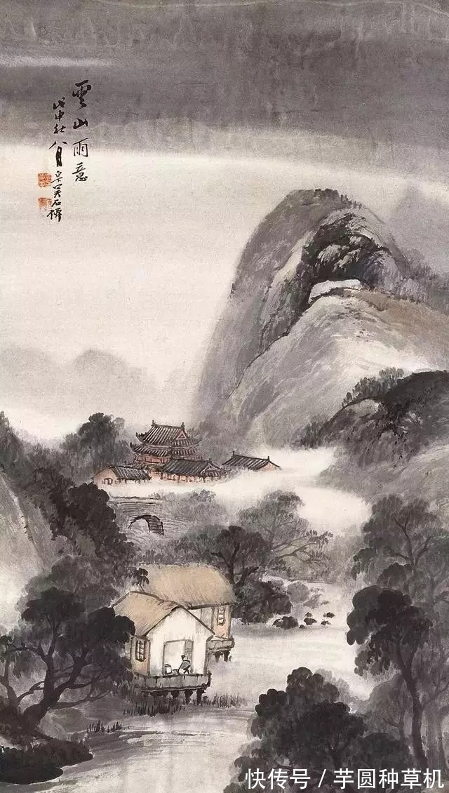 山水画@海派山水画大家|吴石仙的烟雨蒙蒙