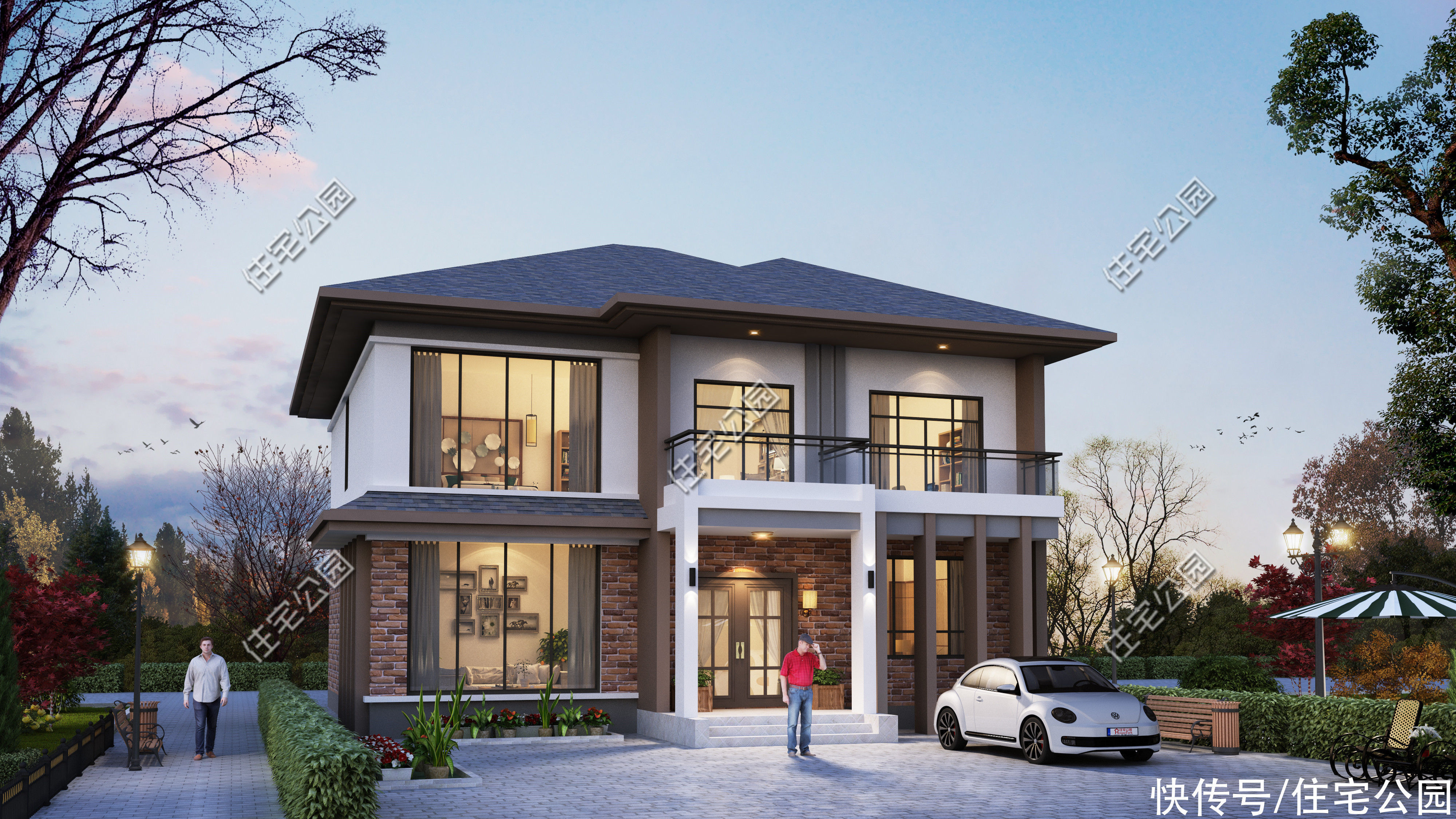 平面|分享10套带落地窗的别墅图，农村房子这么建，谁还稀罕去城里？