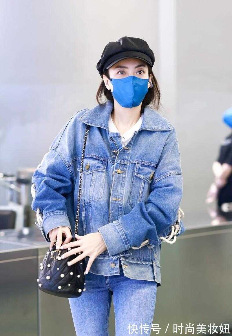 牛仔外套|霍汶希真应该出道,穿牛仔外套配报童帽好洋气,真的美出圈了