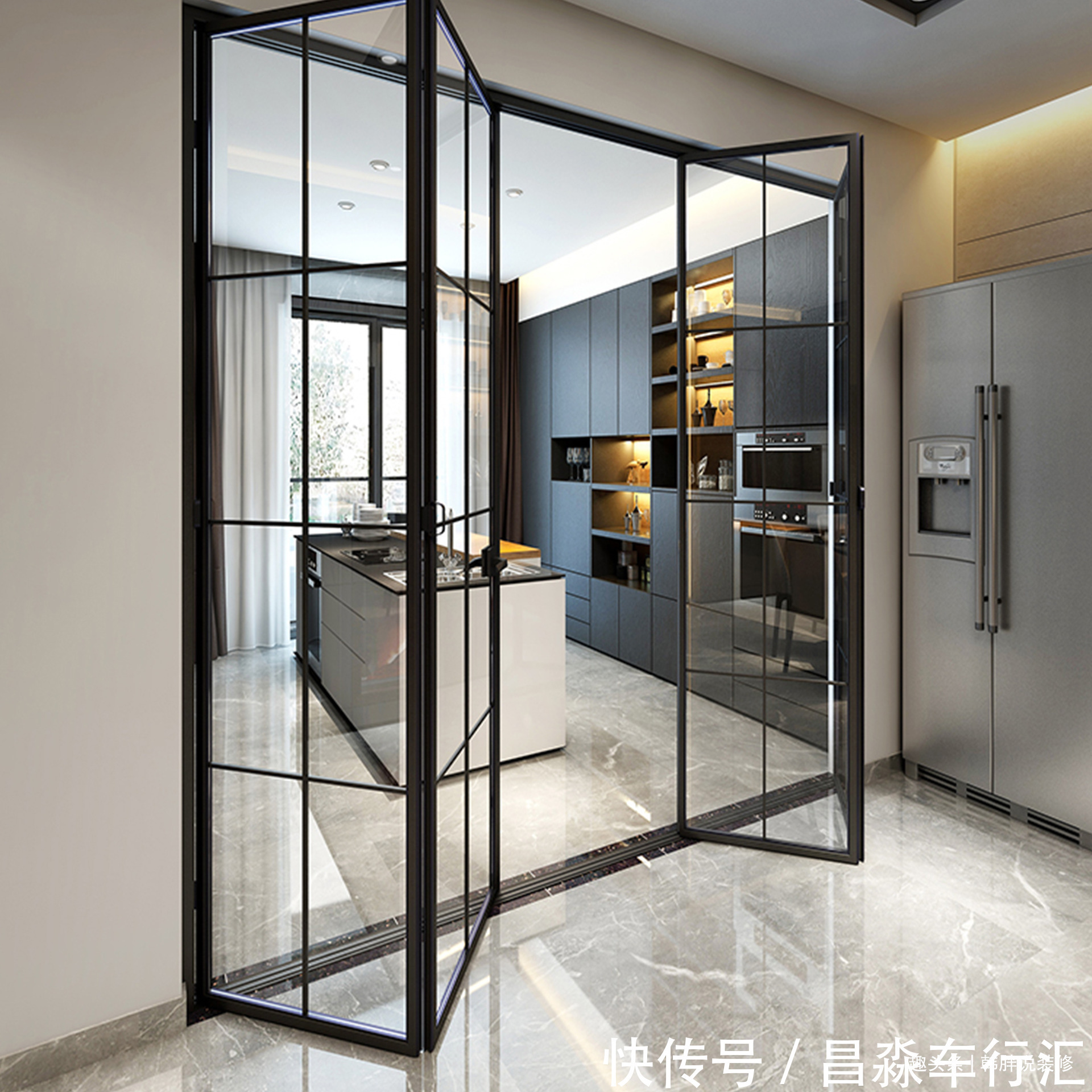 凹槽|厨房装推拉门早就过时了,聪明人都用这2种隔断,后悔没有早知道