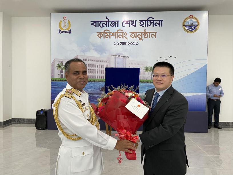 中国大使出席孟加拉国海军谢赫·哈西娜潜艇基地入列仪式