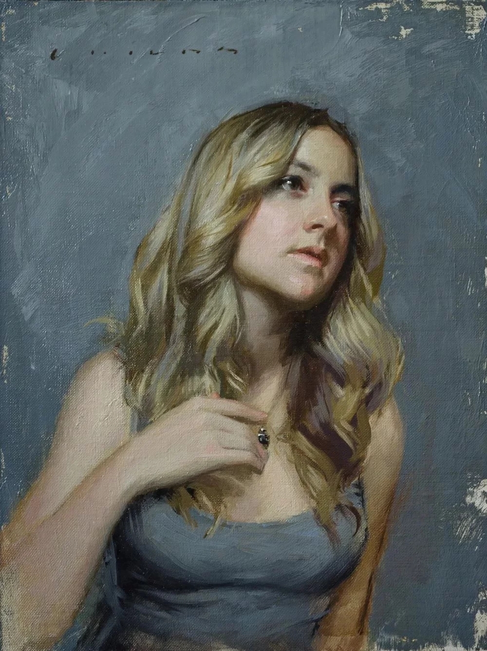 油画#每一幅肖像油画中,凯西·查尔兹都努力捕捉到人类形态的美