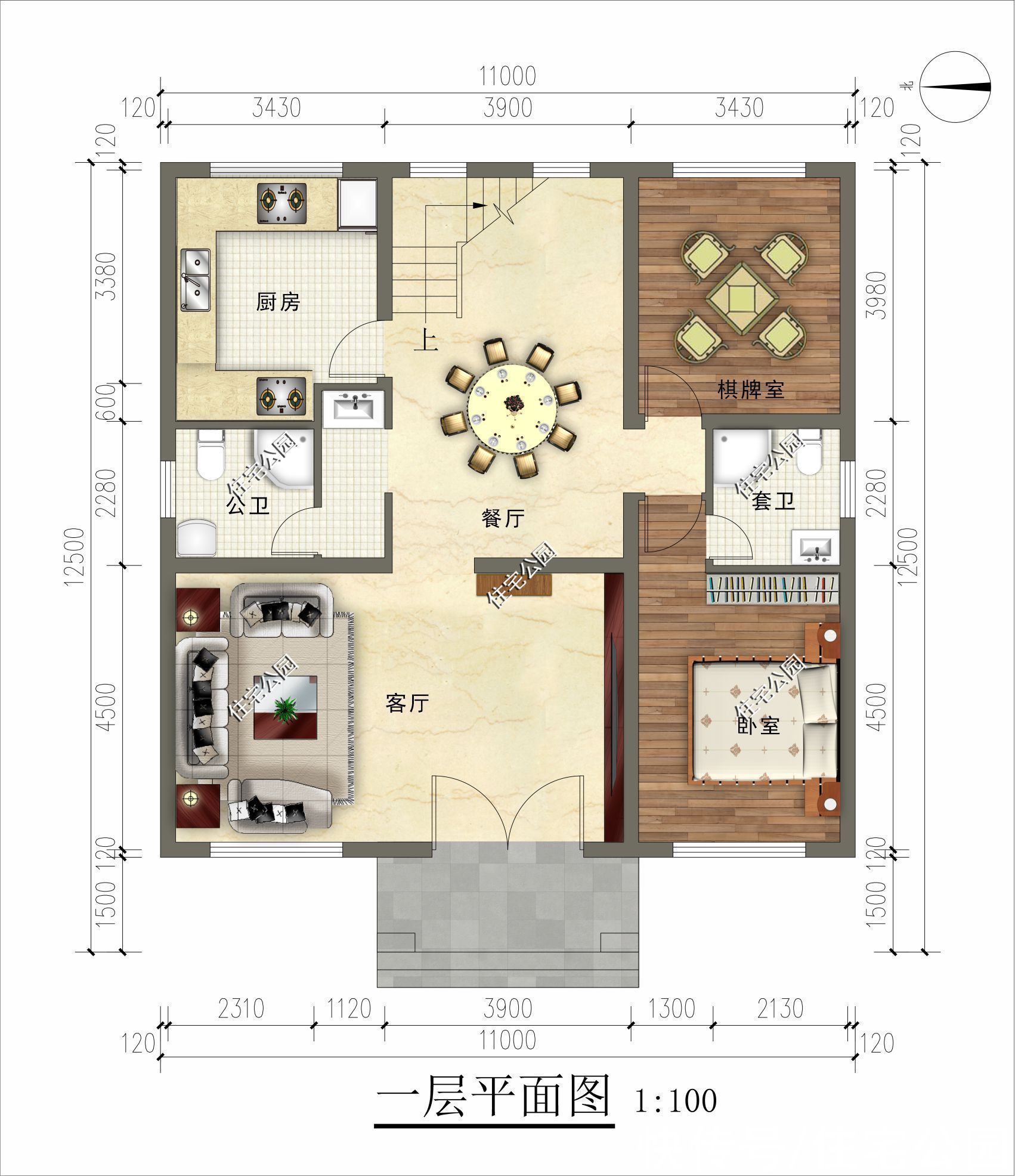 简欧|农村盖房还是二层受欢迎,11×12米二层别墅,舒适又宜居