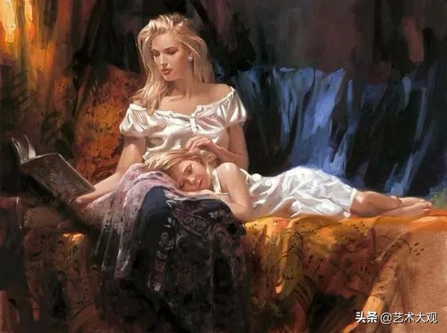 ri@西式风格淑女绘画——当代画家Richard S. Johnson人物油画欣赏