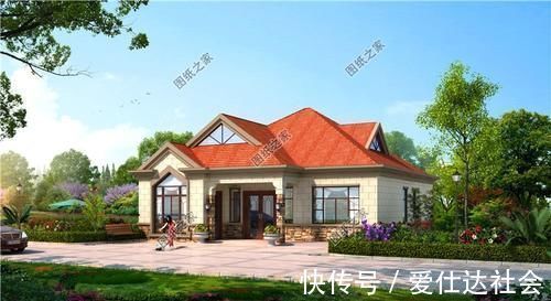 经济|一层半农村建房设计图,美观实用还经济,有这样的房子谁还住楼房