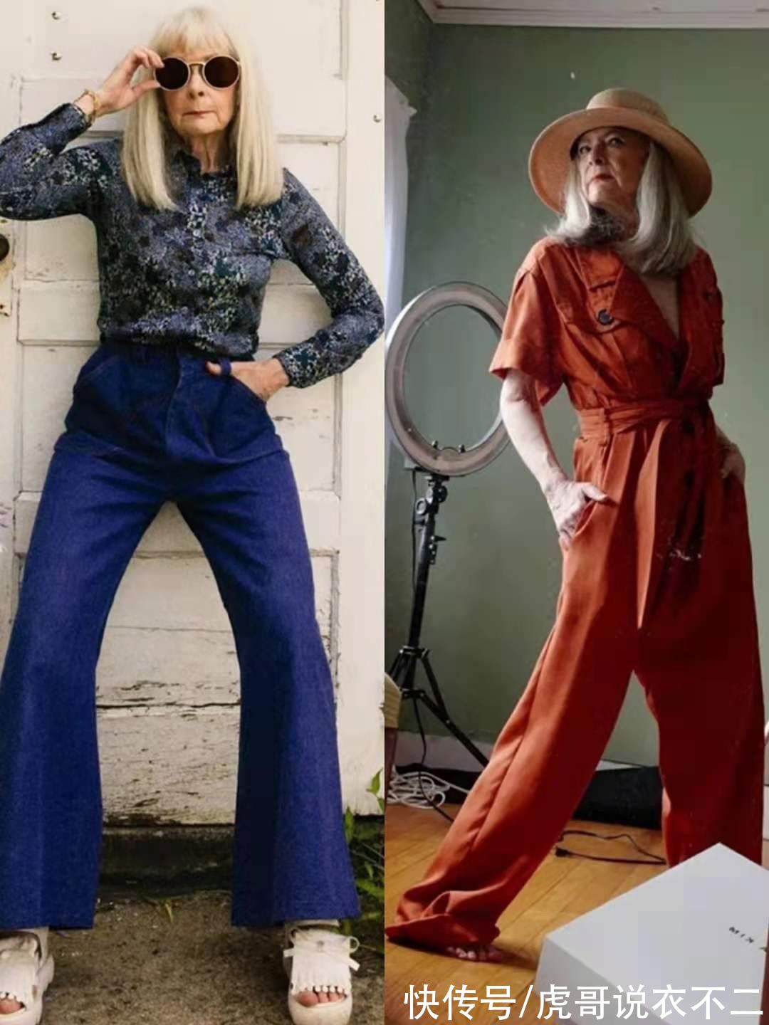 头发|头发花白满脸皱纹又怎样？68岁奶奶用时髦穿搭证明，时尚无关年龄