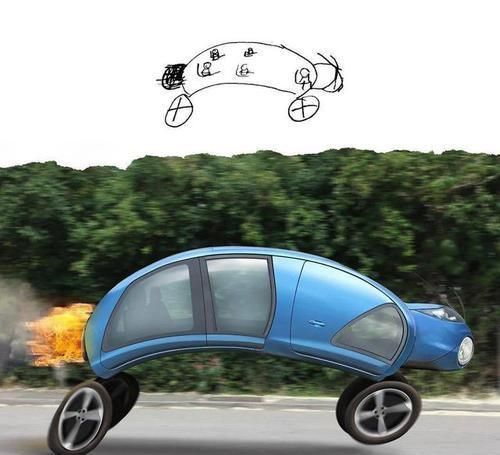 英国爸爸把儿子画的“四不像”PS成现实东西,看着搞笑实则很用心