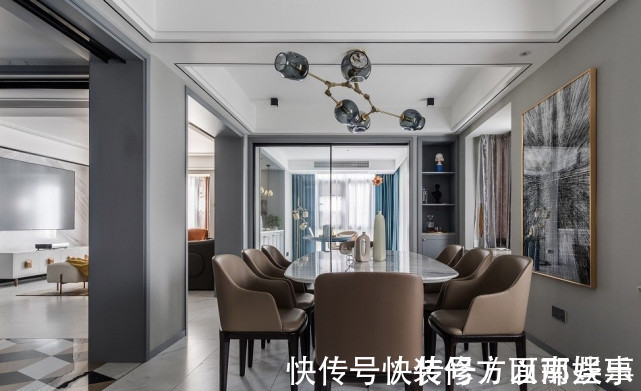 敞开式|95平慵懒二居室,敞开式书房增加空间采光和与客餐厅的互动性