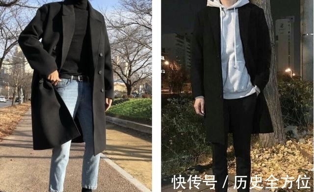 亮色系 男生黑色大衣百搭时髦，掌握4种配色方式，搭配酷帅利落又不单调