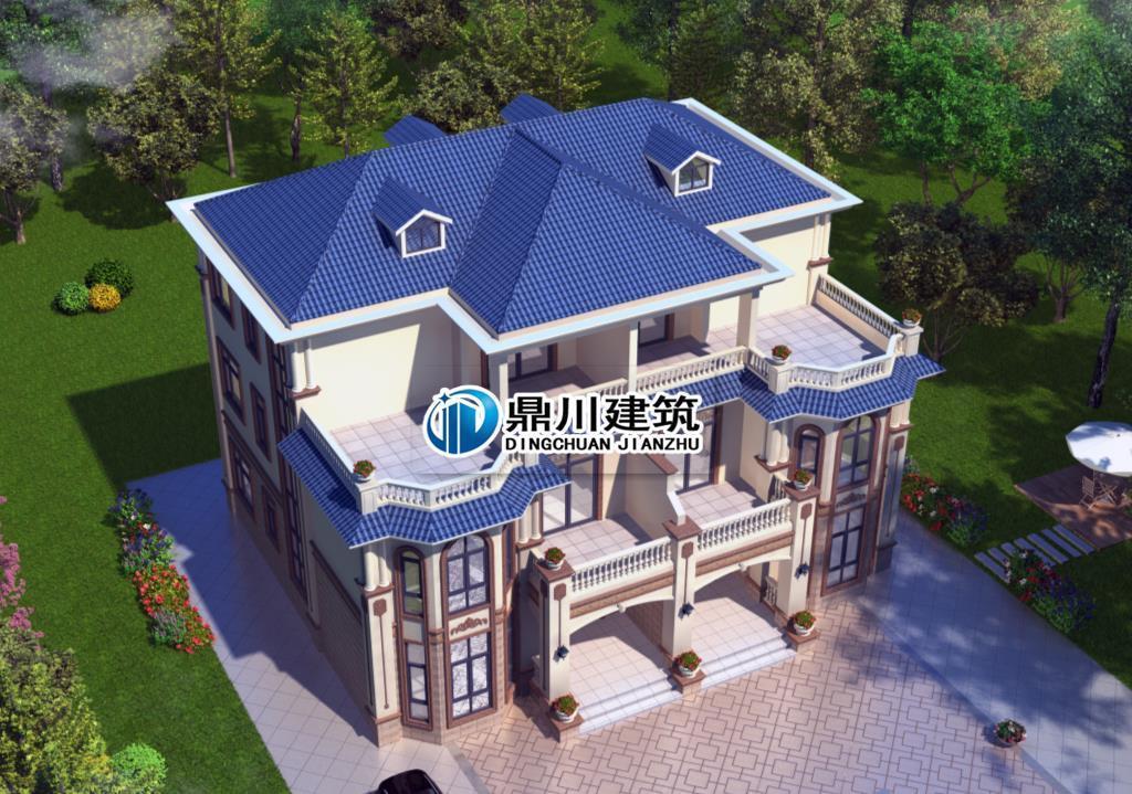 露台|16×14米,双拼三层农村别墅,每户6间卧室,兄弟和睦人人羡慕