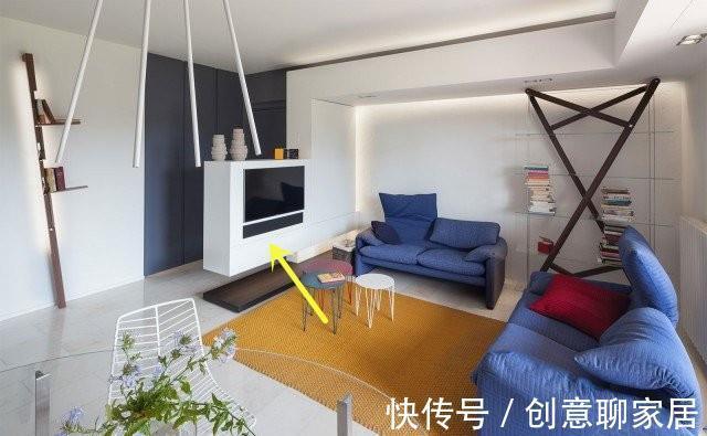 地台|拆掉大白墙,打柜子和地台结合,既是电视隔墙,又是休闲收纳空间
