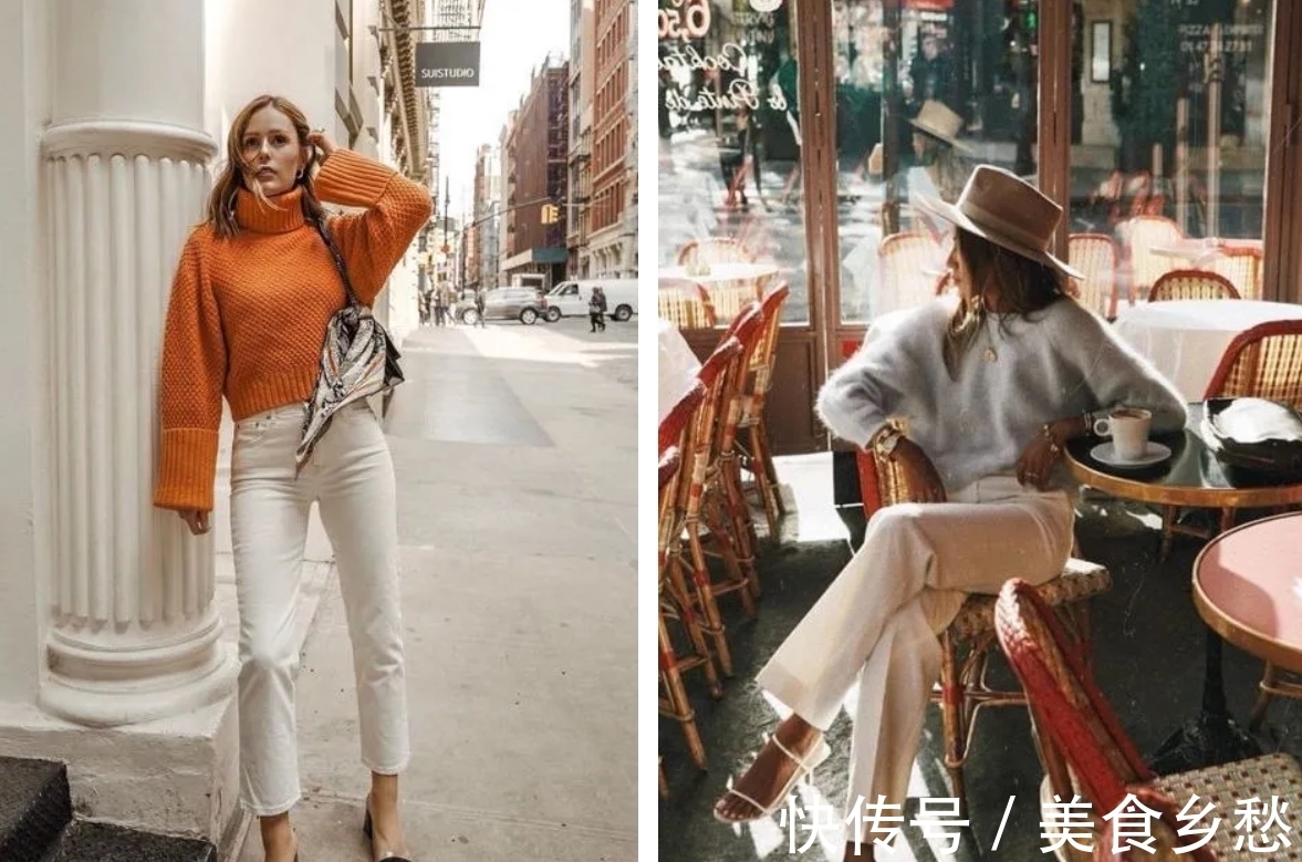 紧身裤 针织衫+高腰裤=开春的王炸组合,这么穿气质绝了!