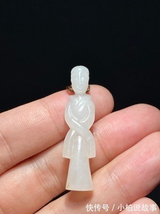 挂件!明以前 熟坑 和田玉籽料 羊脂白玉 玉人 挂件