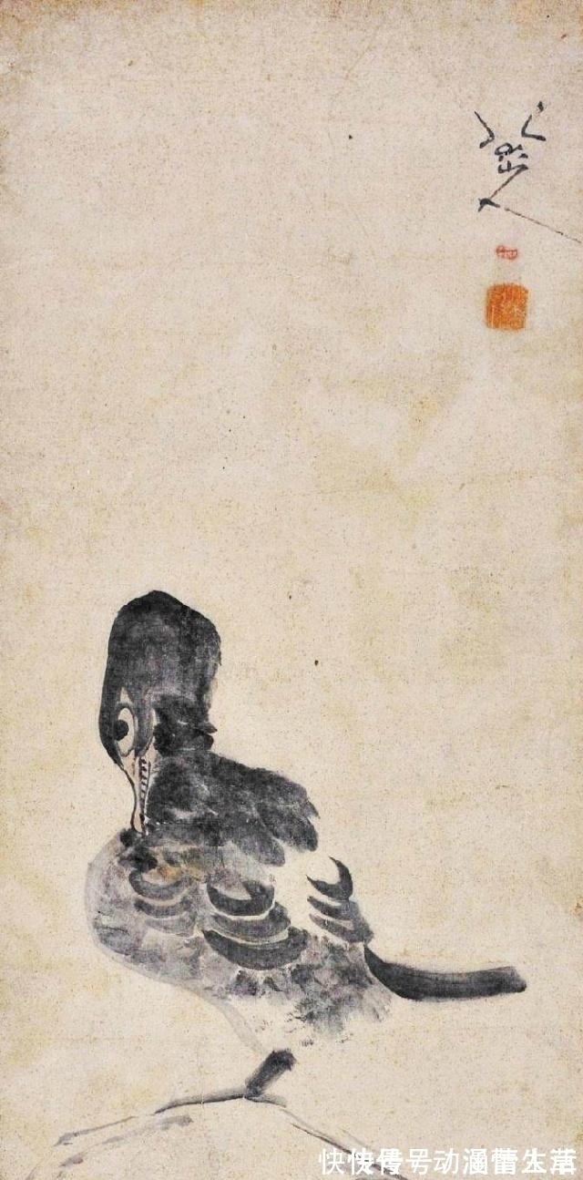 八大山人$他只用几笔画出一只翻白眼丑鸟, 后来却成了世界上最昂贵的一只鸟