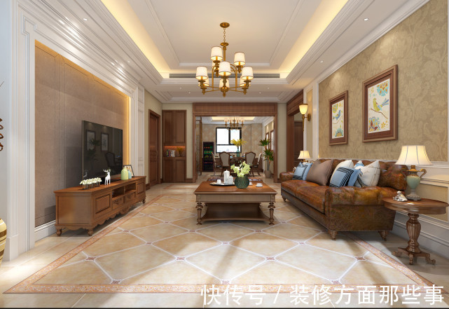 防水式|300平奢华中不失低调,清爽中不失稳重的现代美式风