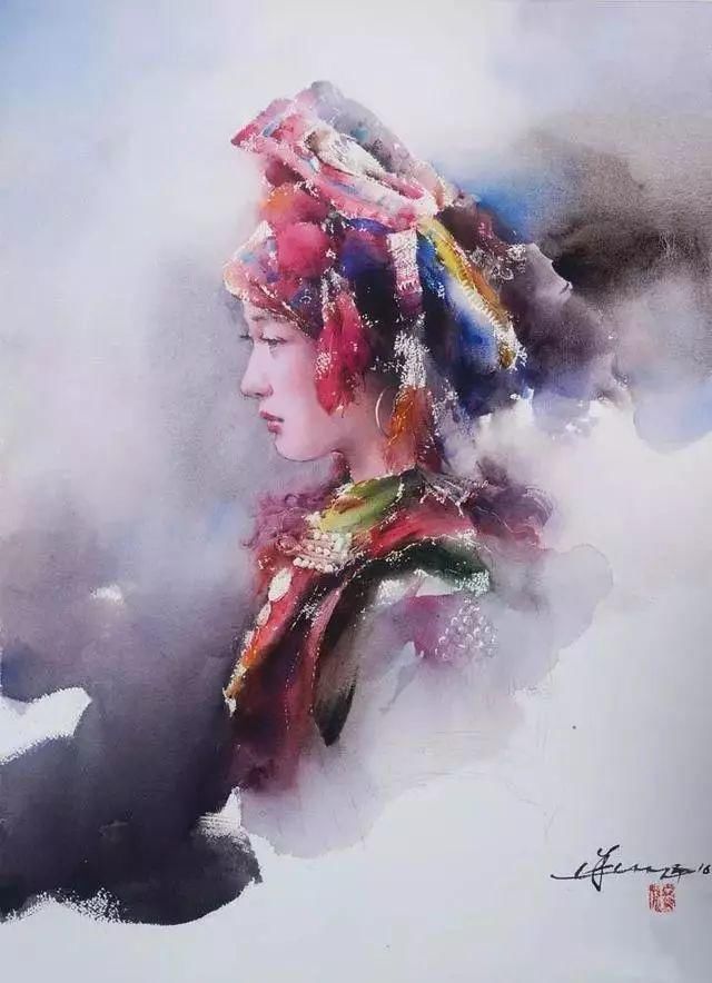  极致|中国水彩：大笔触画出霸屏水彩，光感够绝，极致东方的美！