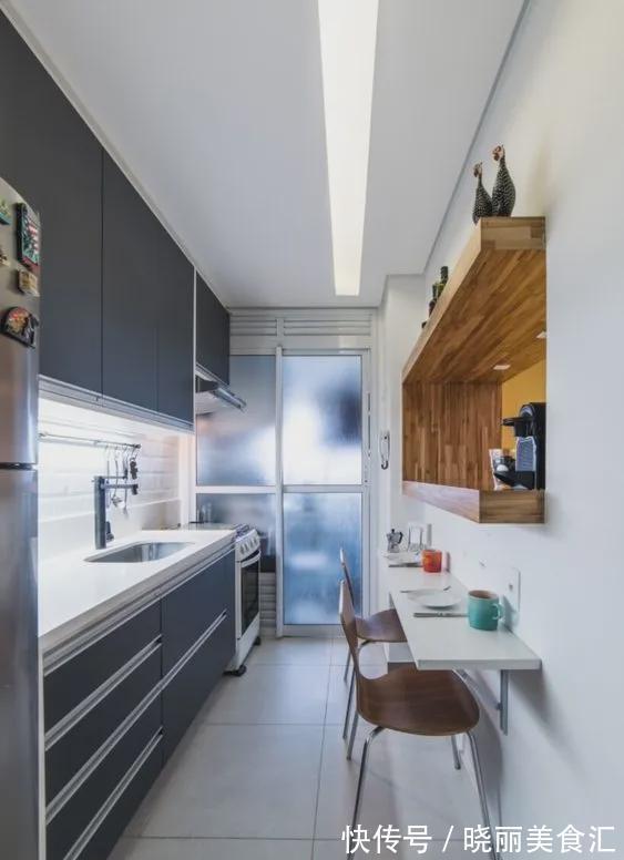 薄柜|L型厨房过道1m宽,加20cm宽薄柜台面,变身U型厨房,小户型这样学