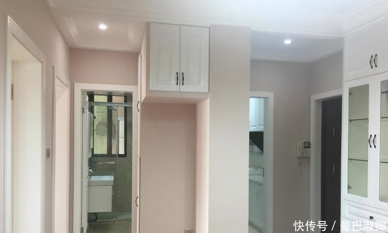橱柜|9万装修的硬装，全屋粉墙温馨不腻，定制橱柜实用大气