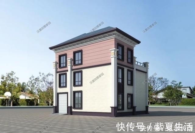 卫生间|145平带独立厨房,新农村新中式三层自建房带车库这样设计