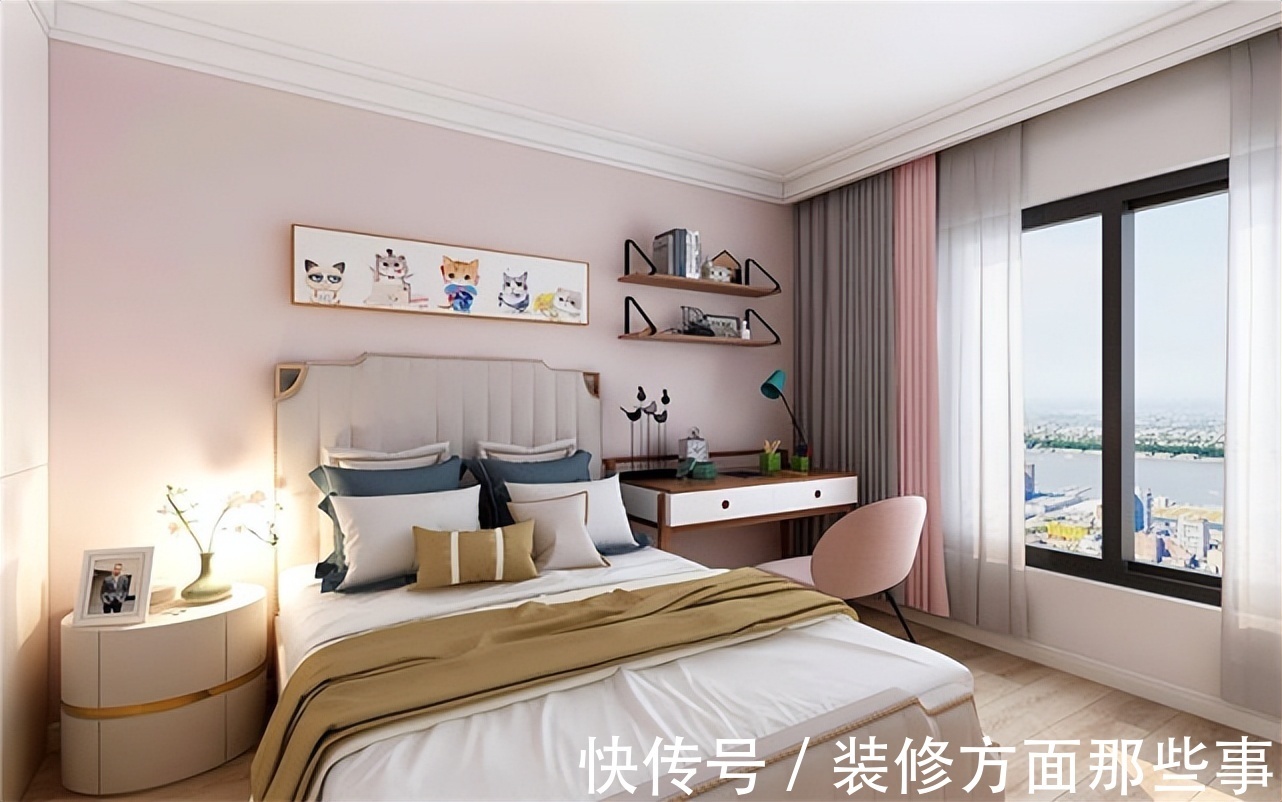 两居室|翻新112㎡两居室,沉稳黑白,浪漫粉色,绝配