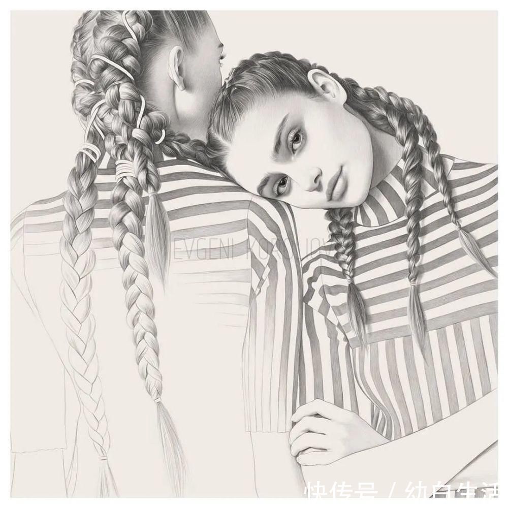 手绘$总被怼素描画得像头盔,瞧她用自动铅笔画,笔笔都是功力,厉害了!