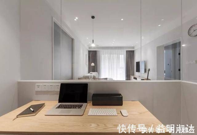 客厅|天才老公自装88㎡简约风婚房,客厅竟然隔出一间小书房,超实用