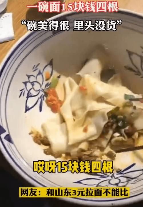 一碗面15元四根？白鹿原景区致歉：份量不足，停业整顿