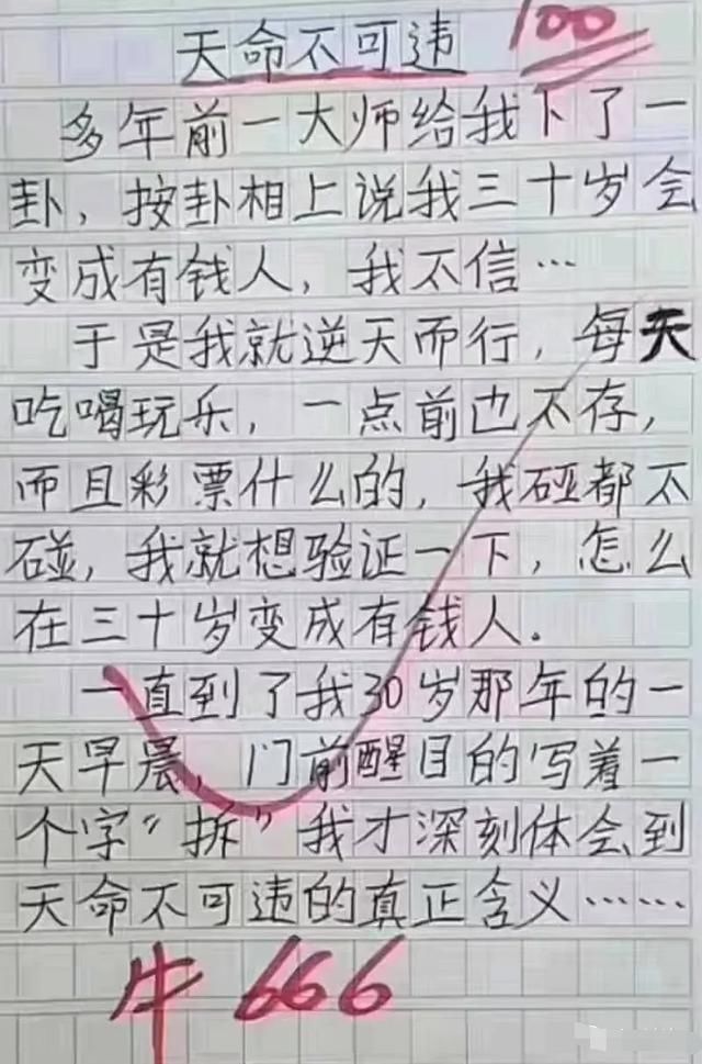 小学生作文爆红网络，气坏全家，笑坏老师，网友现在孩子了不得