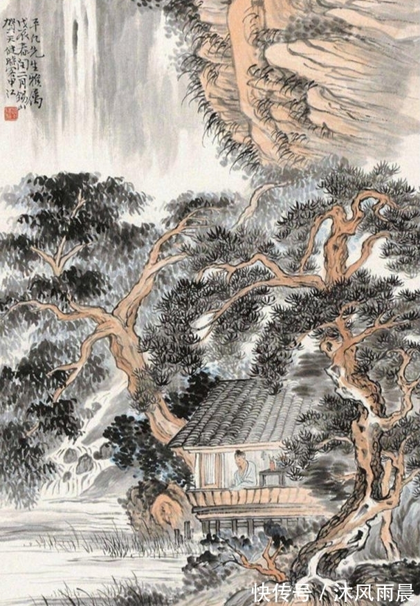 贺氏$贺天健课徒画稿研究!