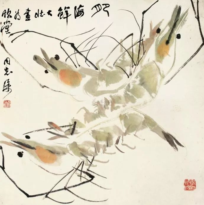 华新罗&张大壮：人淡如菊，以“没骨法”画虾，自创一格