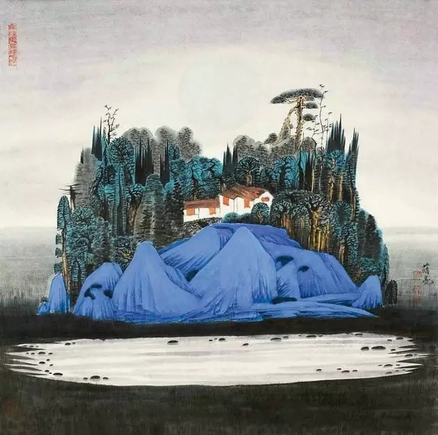 山水画$“江南鬼才”笔下的工笔山水画,色彩丰富,太震撼了!