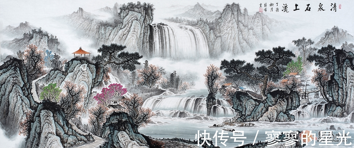 画家@蒋伟山水画 颜值高 寓意好 独具匠心