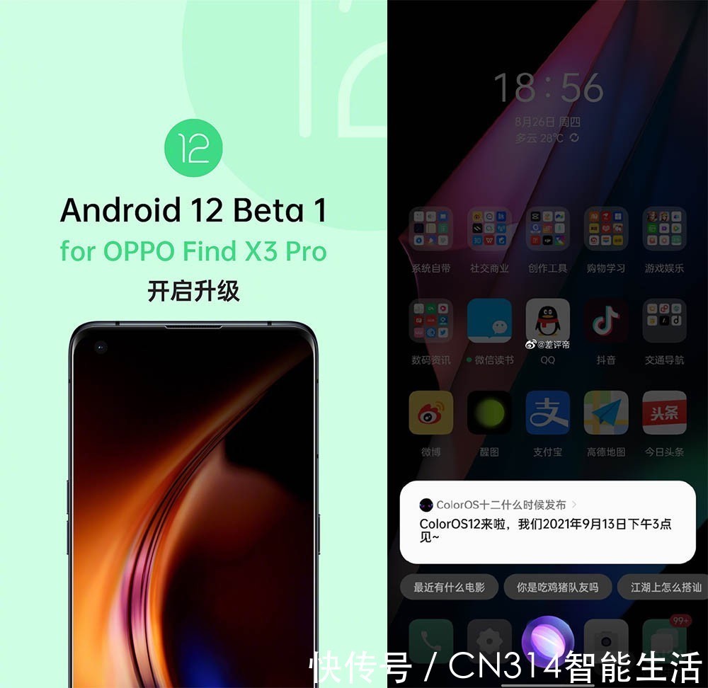 新系统9月来袭 首发安卓12机型和ColorOS 12曝光