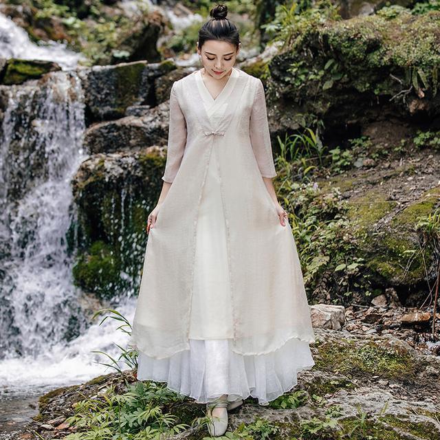 蕾丝 汉服旗袍,代表中国茶文化,穿上品味茶人生