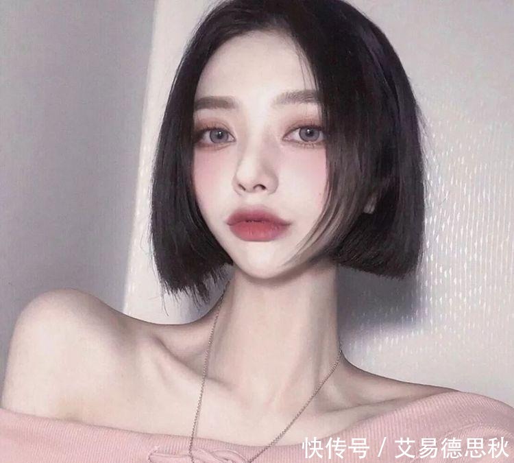 短发“一刀切”,不打理也好看