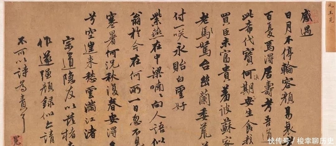 南枝春早图$元代王冕行书《感遇诗帖》欣赏!生意盎然,劲健有力,对后世影响较大!