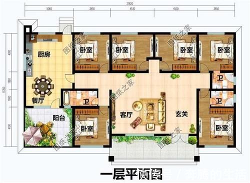 占地面积|农村一排五间平房图片设计图,不到25万就能建,还不用考虑限高